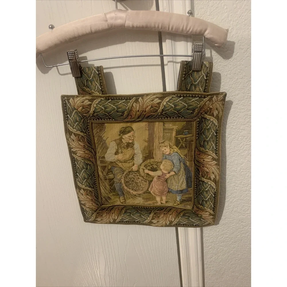 Metrax Belgium Jacquard Woven Tapestry Wall Art Hanging, Dutch Children w/Tabs